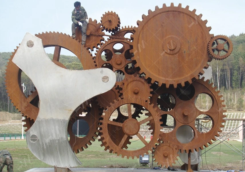 Steel art sculpture installation Steel art sculpture installation