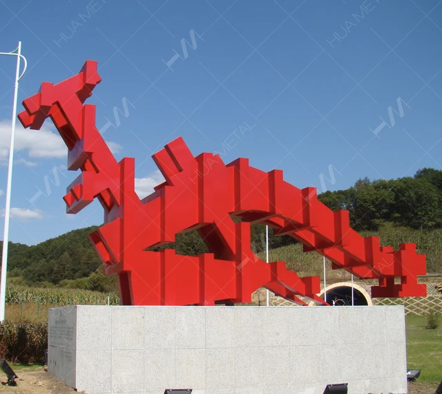 스틸 야외 스프레이 페인트 조각품
