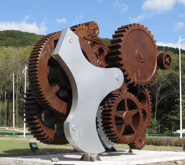 Spray painted steel art sculpture 01